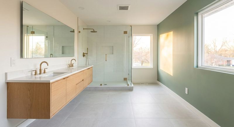Finished spa-like bathroom remodel in Gainesville FL after Trini Homes work