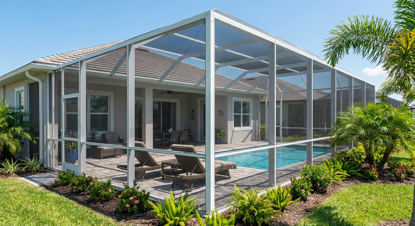 Screen enclosure lanai project by Trini Homes in Gainesville, FL